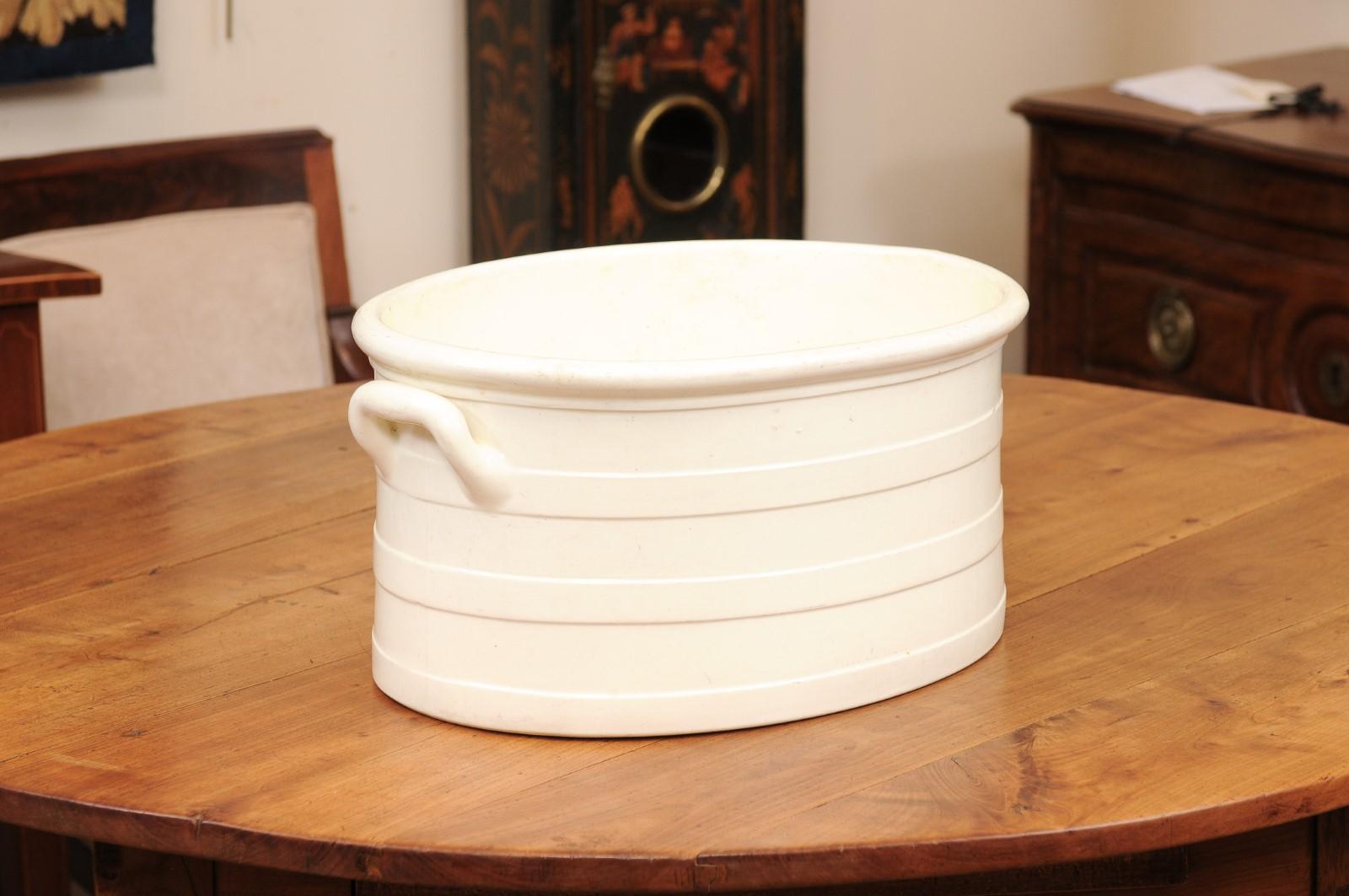 Large Oval 19th Century English Worcester Porcelain Foot Bath 6