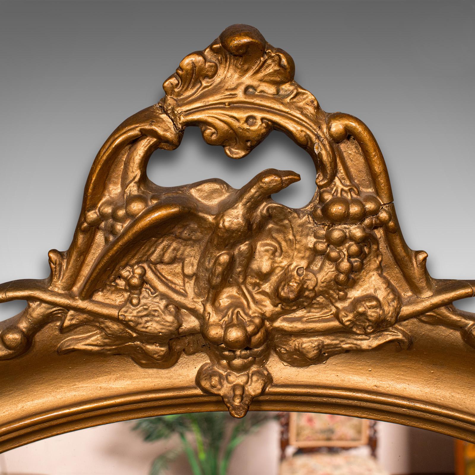 Georgien Grand miroir ovale ancien, gesso doré anglais, salon géorgien, 1800 en vente