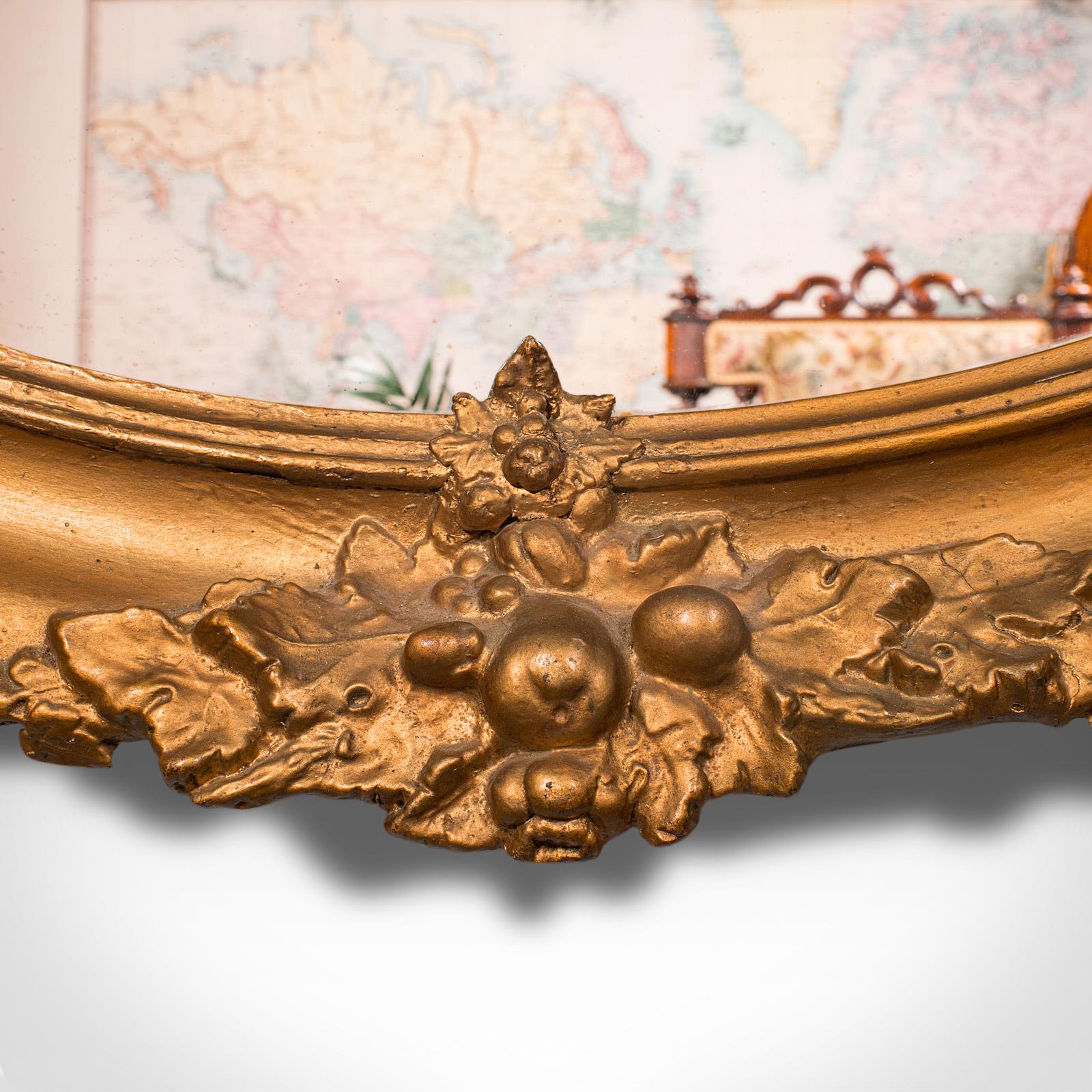 Miroir Grand miroir ovale ancien, gesso doré anglais, salon géorgien, 1800 en vente