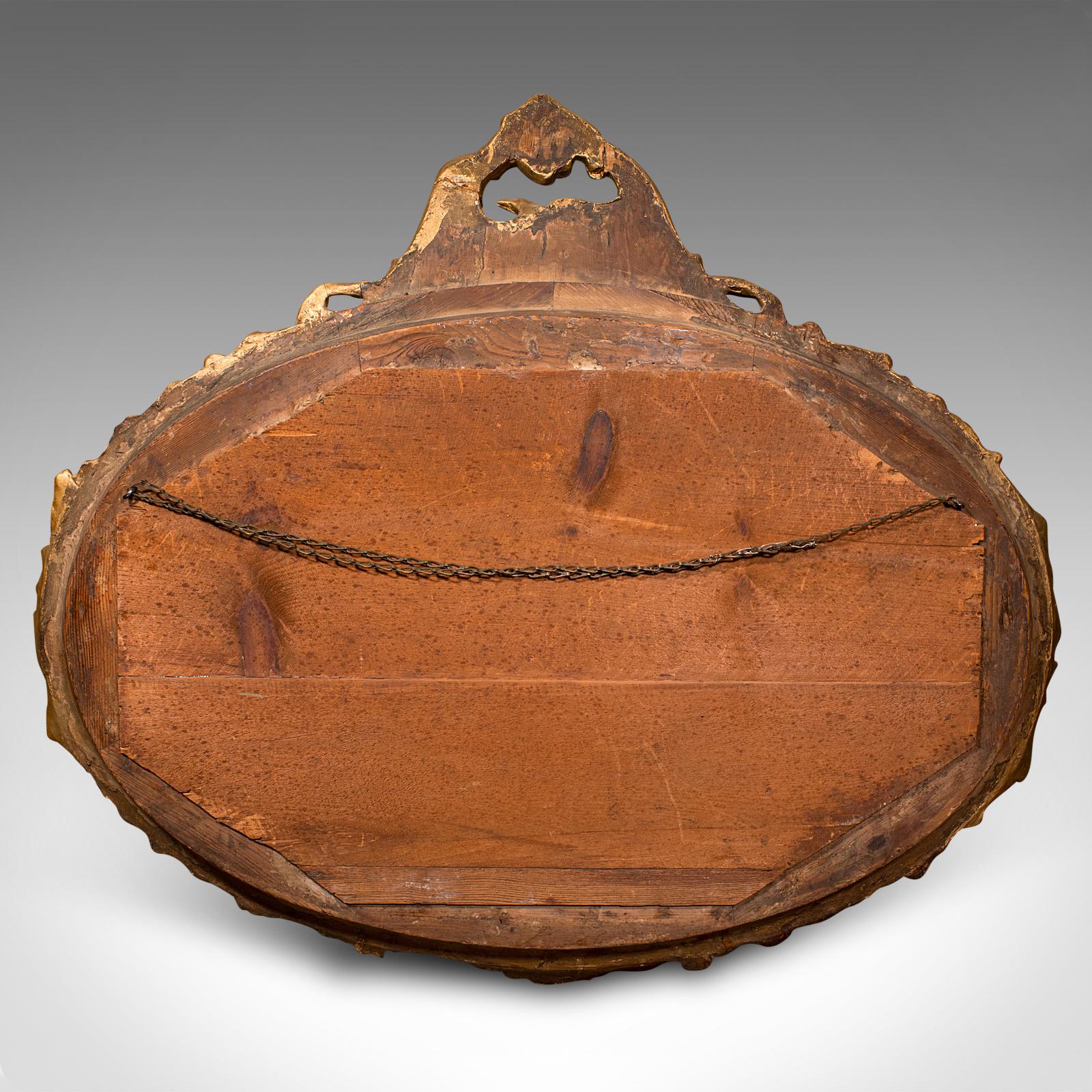 Grand miroir ovale ancien, gesso doré anglais, salon géorgien, 1800 en vente 1
