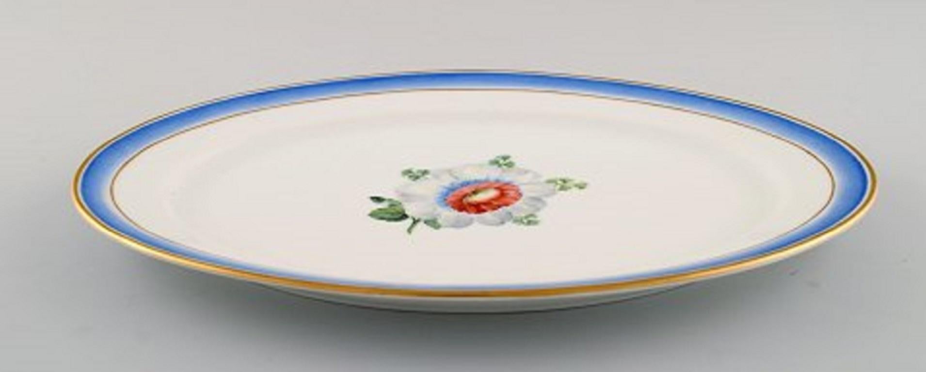 Danish Large Oval Antique Royal Copenhagen Dish in Hand Painted Porcelain For Sale