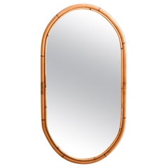 Large oval bamboo mirror, 1980