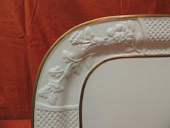 Large Oval Bone China Platter with Gold Details
