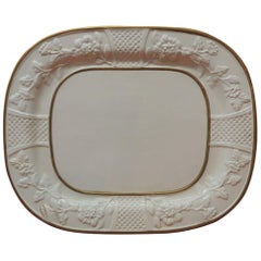 Large Oval Bone China Platter with Gold Details