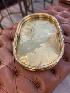 Large Oval Brass Tray from the 1970s