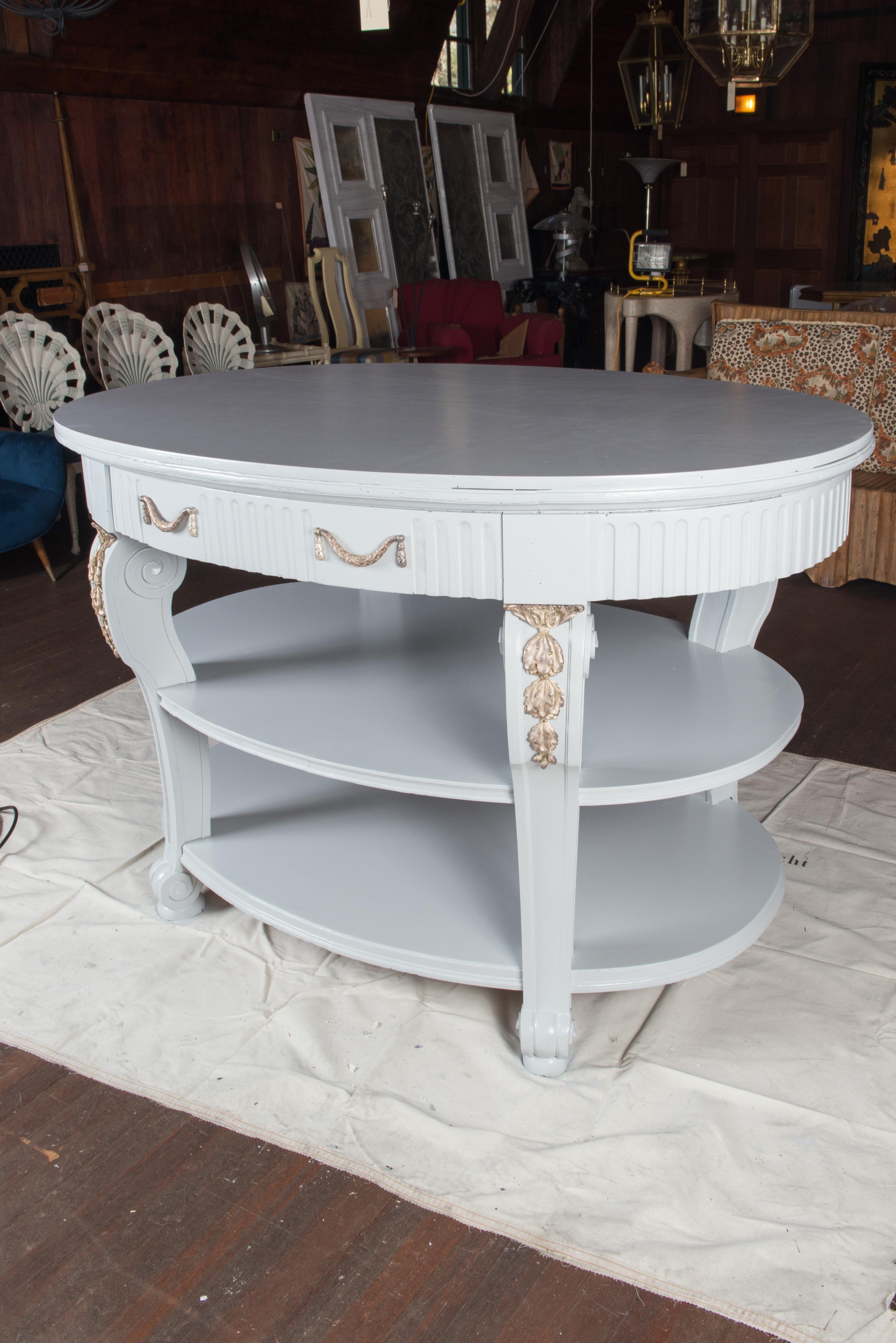 Large Oval Center Table, Belgium For Sale 3