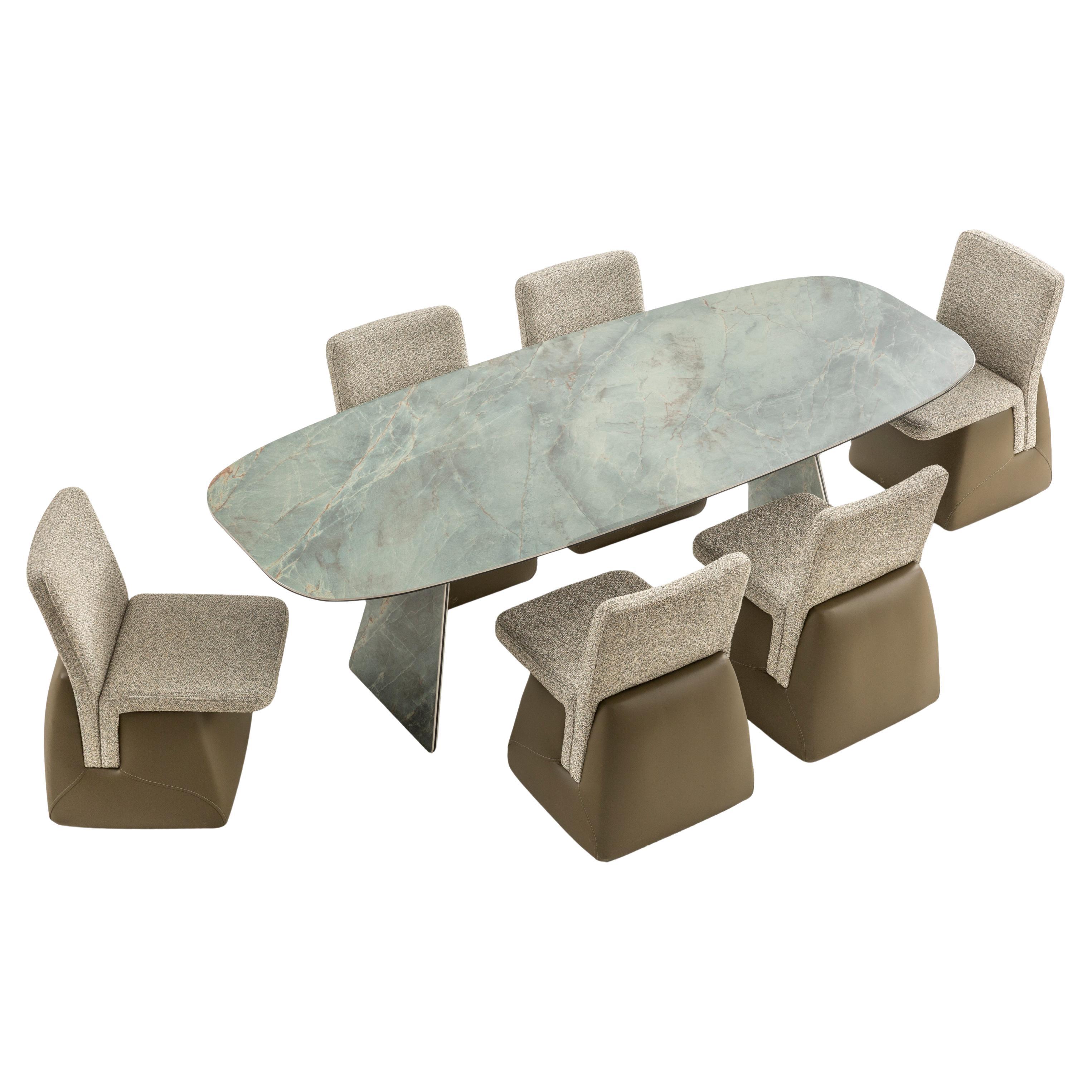 Large Oval Ceramic Dining Table, Modern Oval Porcelain Kitchen Table