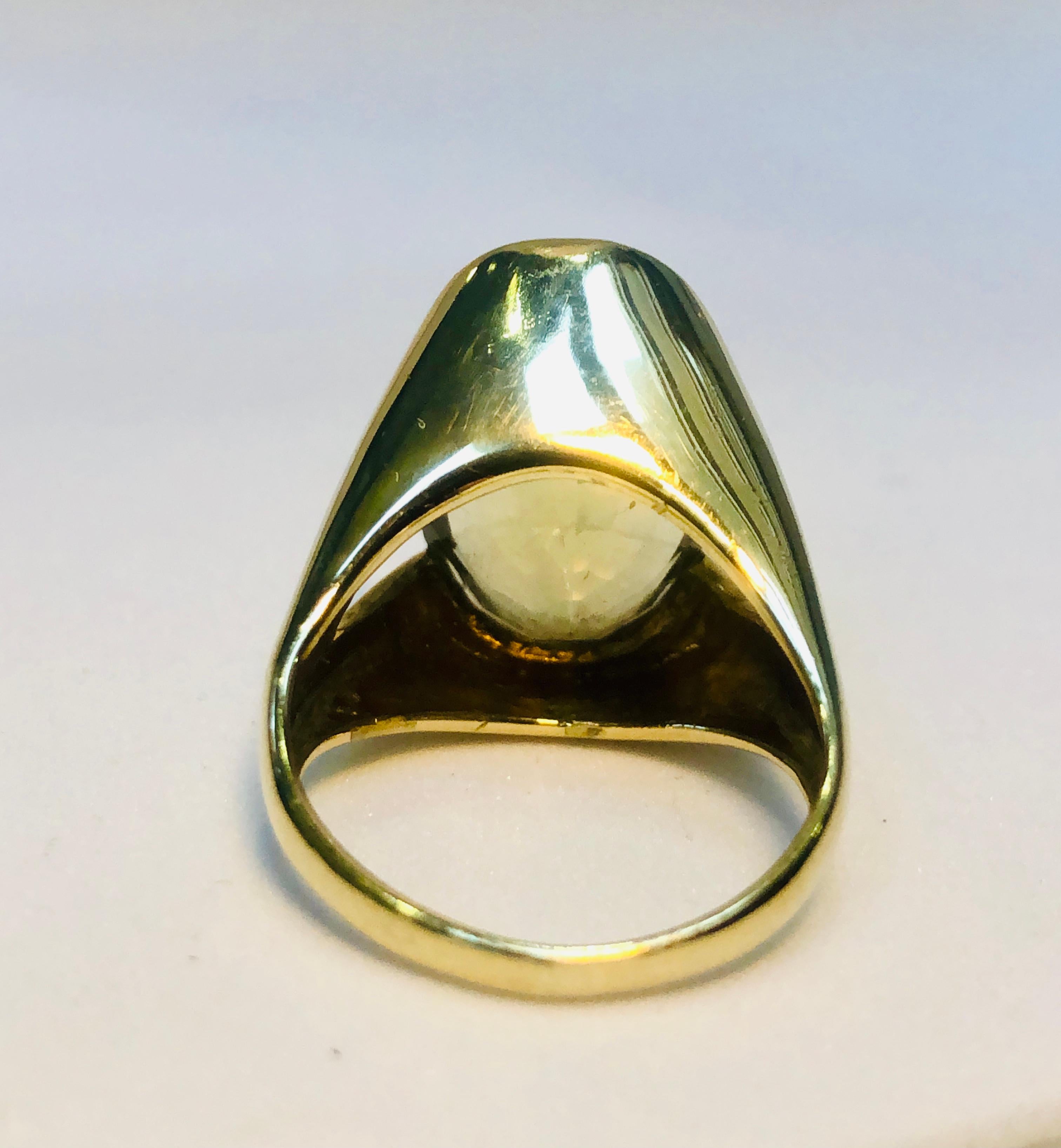 Large Oval Citrine Cocktail Ring, 9 Karat Gold Damen