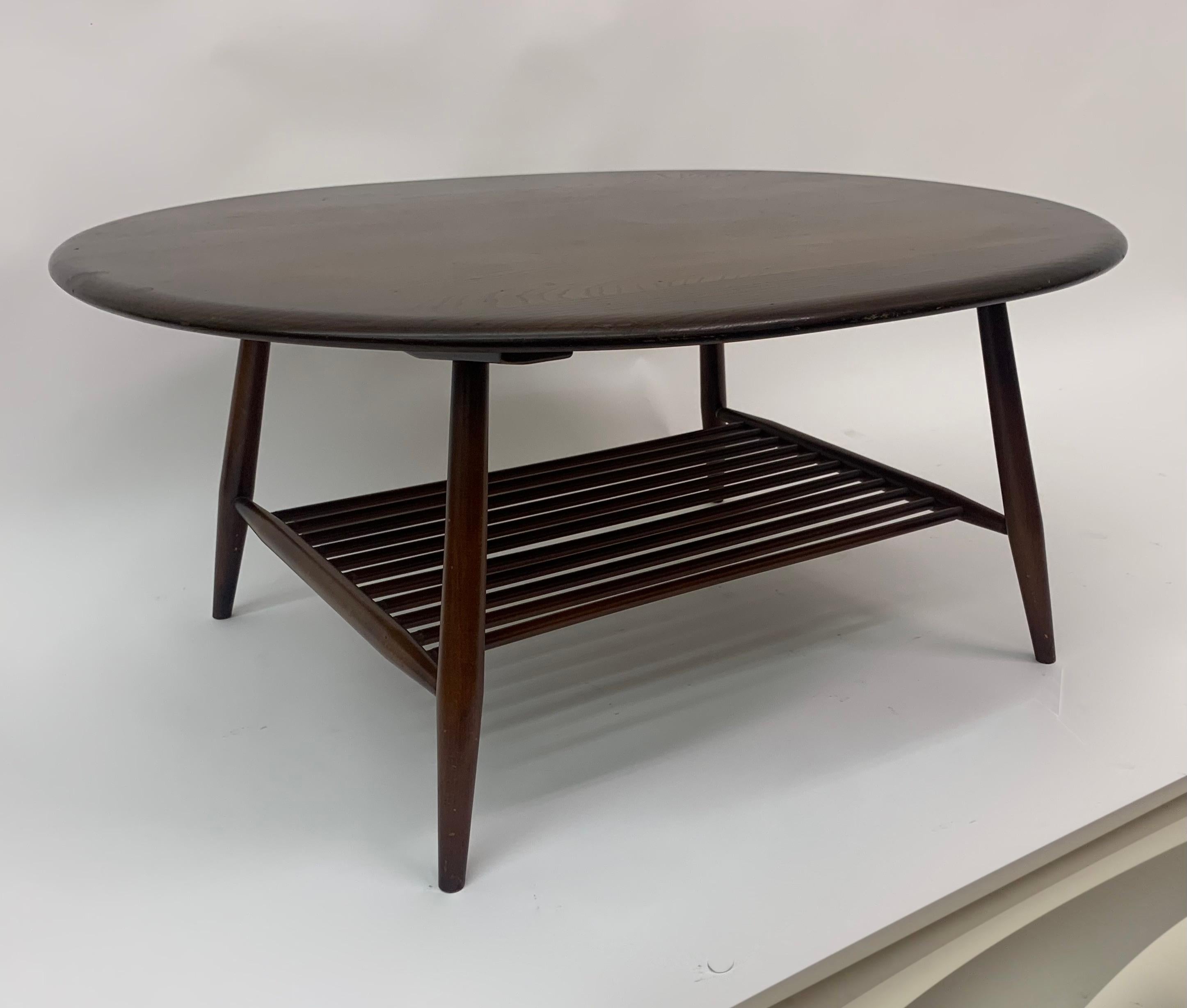 Large Oval Coffee Table by Lucian Randolph Ercolani for Ercol, England, 1950s 13