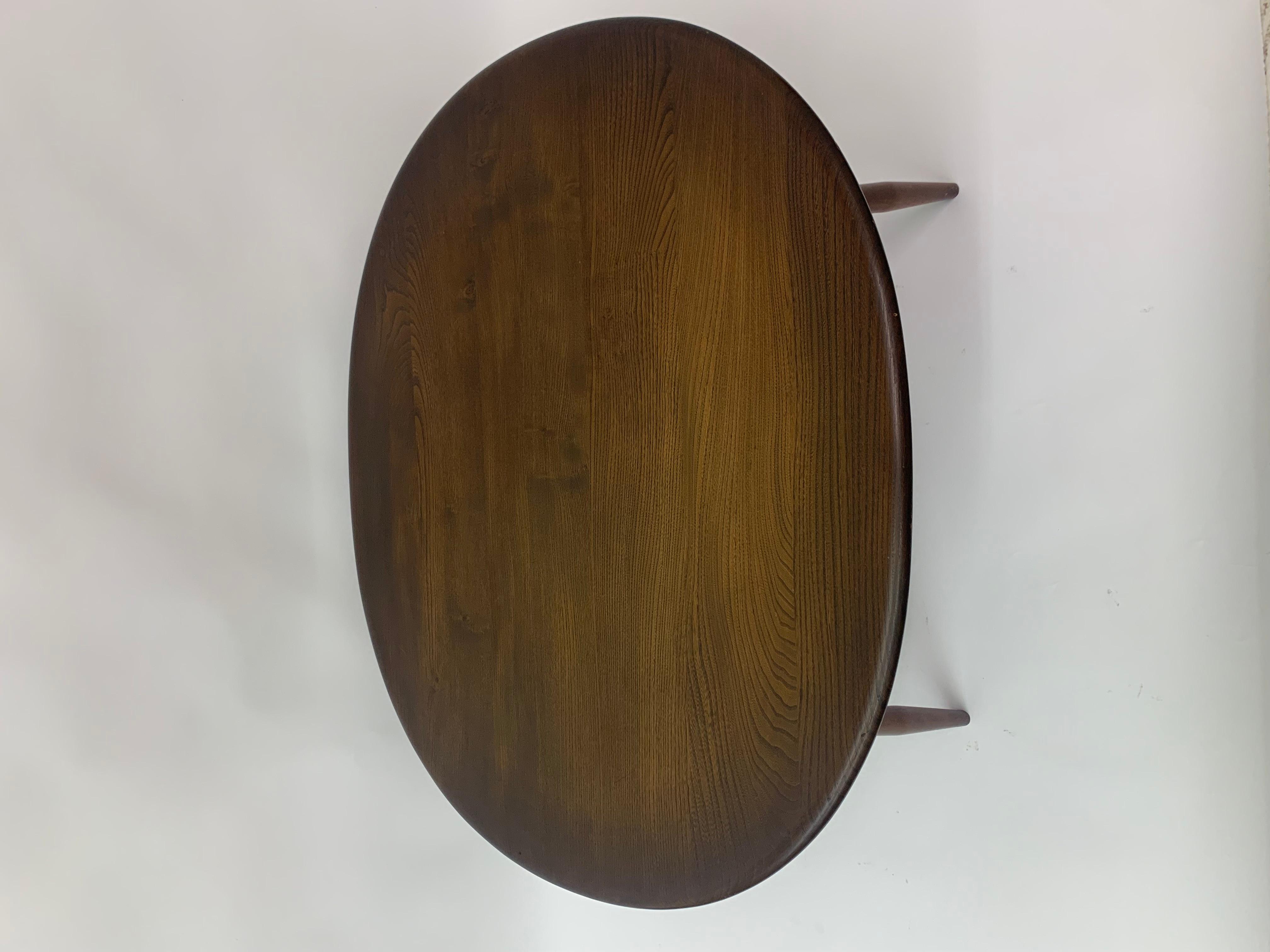 Wood Large Oval Coffee Table by Lucian Randolph Ercolani for Ercol, England, 1950s