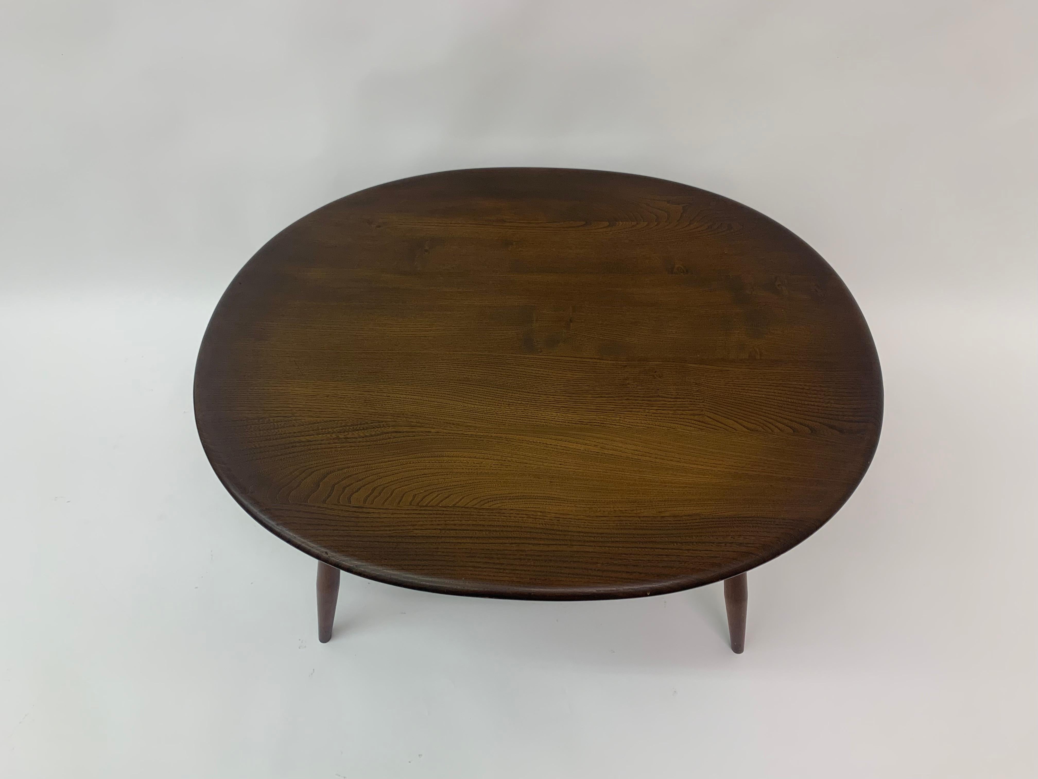 Large Oval Coffee Table by Lucian Randolph Ercolani for Ercol, England, 1950s 1