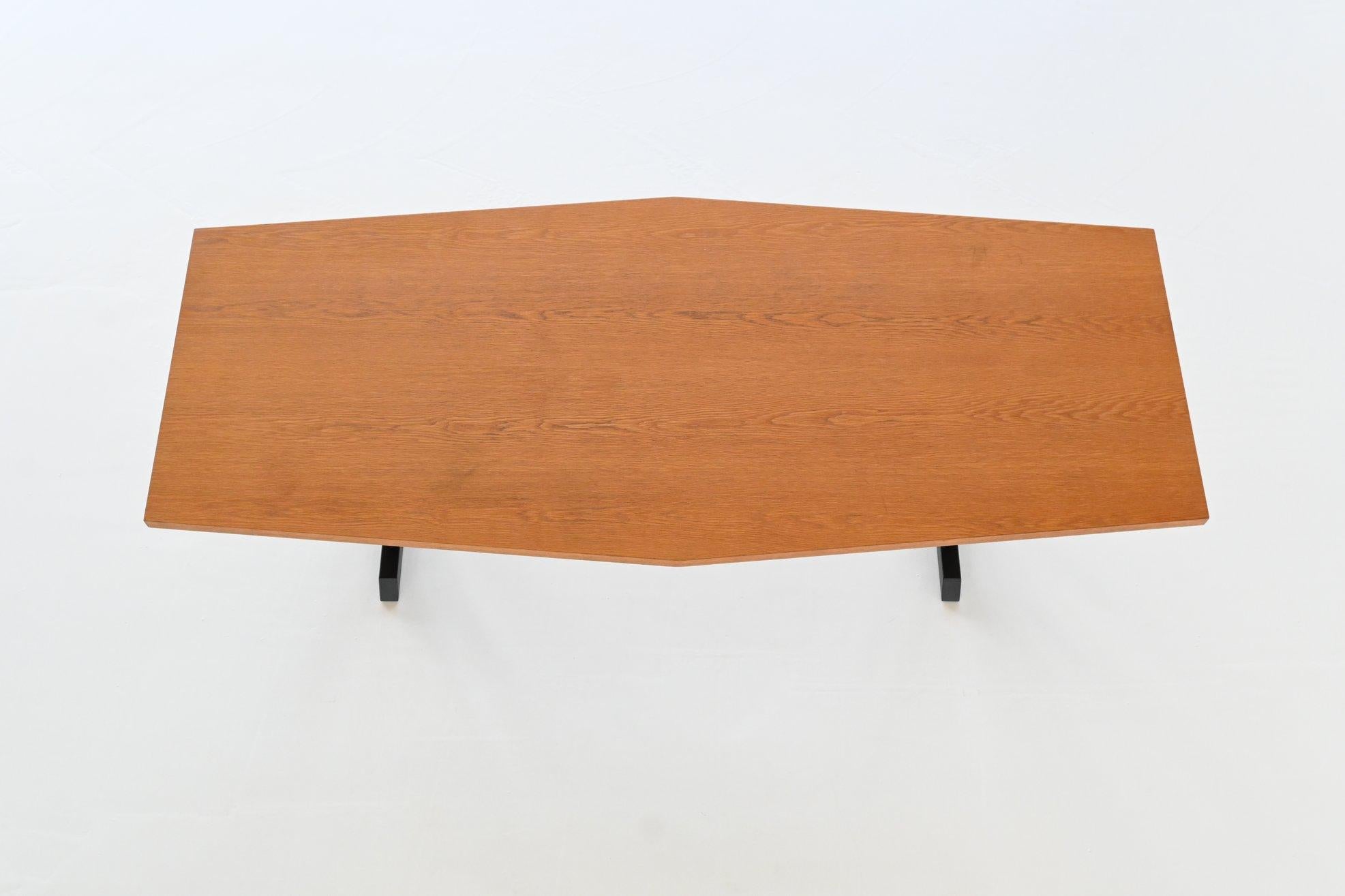 Large Oval Conference or Dining Table Oak Wood, The Netherlands, 1970 6