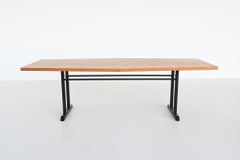 Large Oval Conference or Dining Table Oak Wood, The Netherlands, 1970
