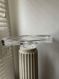 Large Oval Crystal Bowl by Andres Copier for Royal Leerdam, Netherlands 1980.