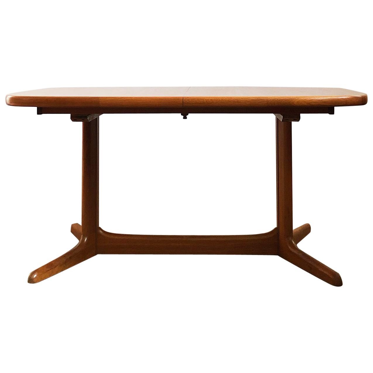 Large Oval Danish Midcentury Extendable Teak Dining Table by Rasmus, 1960s