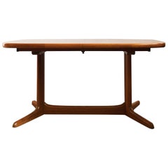 Large Oval Danish Midcentury Extendable Teak Dining Table by Rasmus, 1960s