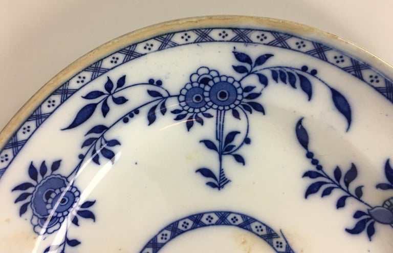 Faience Minton England Oval Delft Blue and White Turkey or Roast Platter 