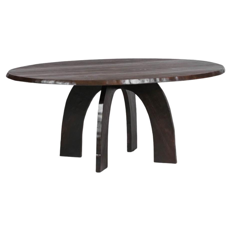 Large Oval Dining Table by Vincent Vincent in Burnt Wood