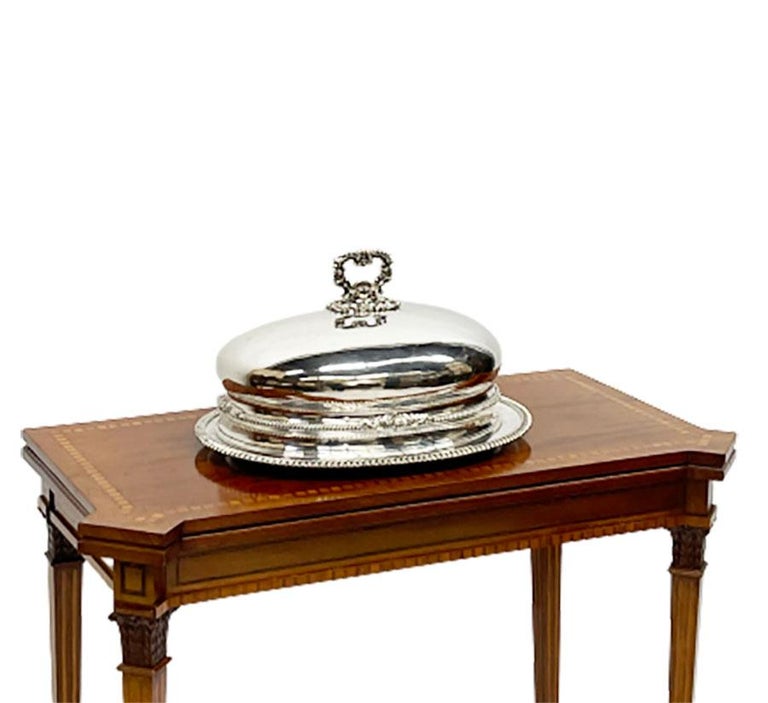 Large Oval Domed Dish or Food Cover, Silver Plated For Sale at 1stDibs