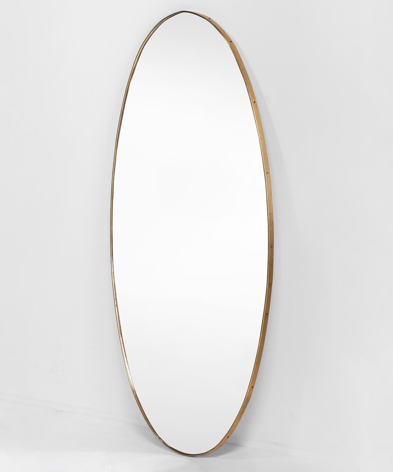 Italian Large Oval Dressing Mirror