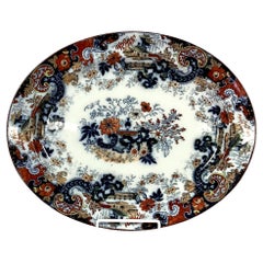 Antique Large Oval English Japanned Platter