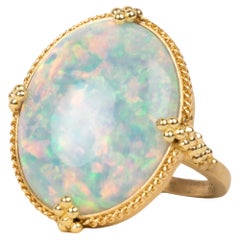 Large Oval Ethiopian Opal Ring
