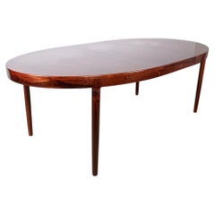 Gran mesa de comedor ovalada y extensible de palisandro danés, Harry Østergaard/Randers.
