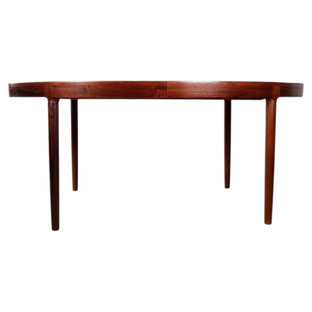 Large oval, extendable Danish rosewood dining table, Harry Østergaard/Randers.