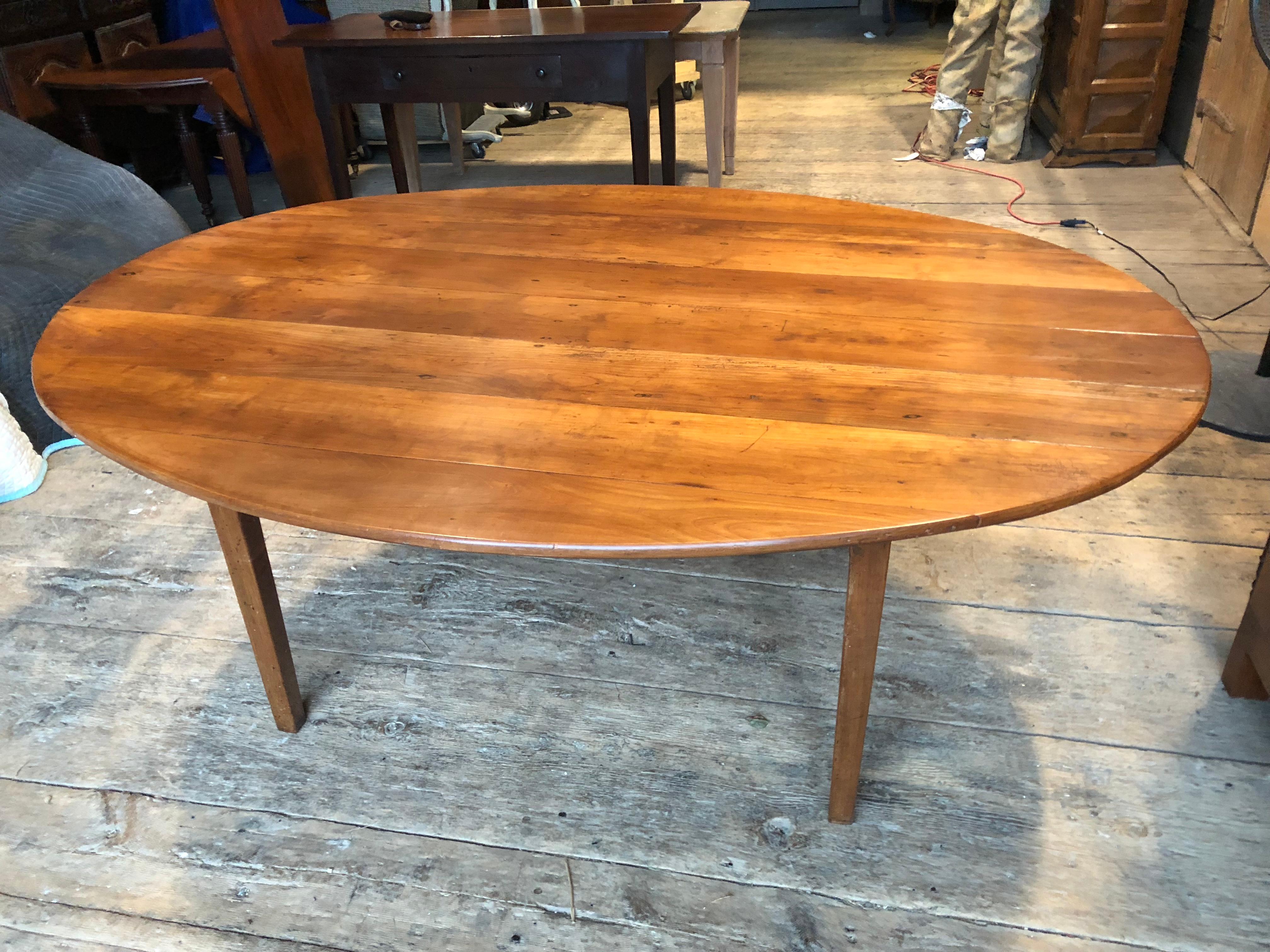 Large Oval Farm Table, Cherrywood, French, 19th Century 6