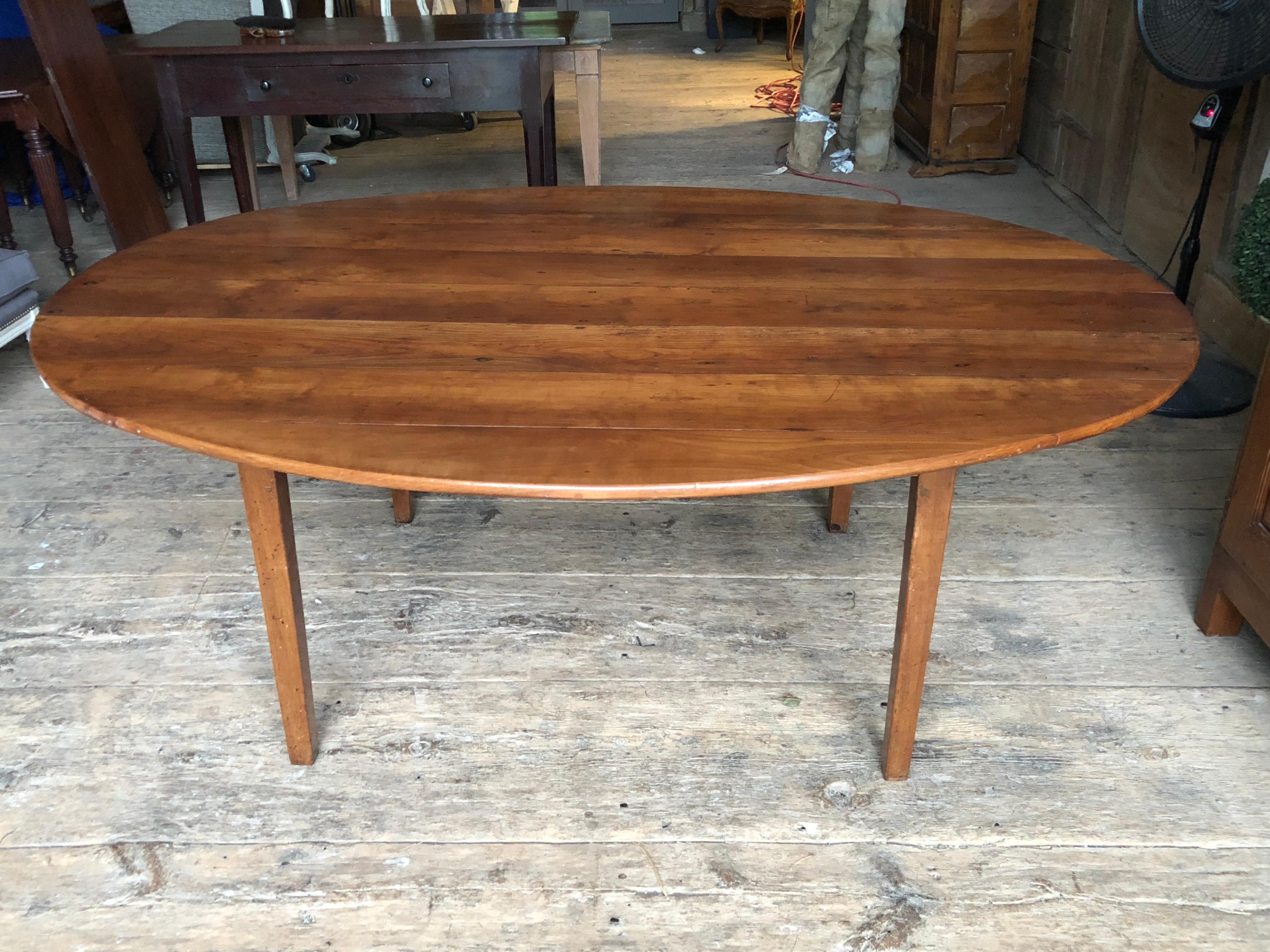 Large Oval Farm Table, Cherrywood, French, 19th Century 2