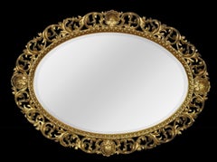Large Oval Florentine Gilt Wall Mirror