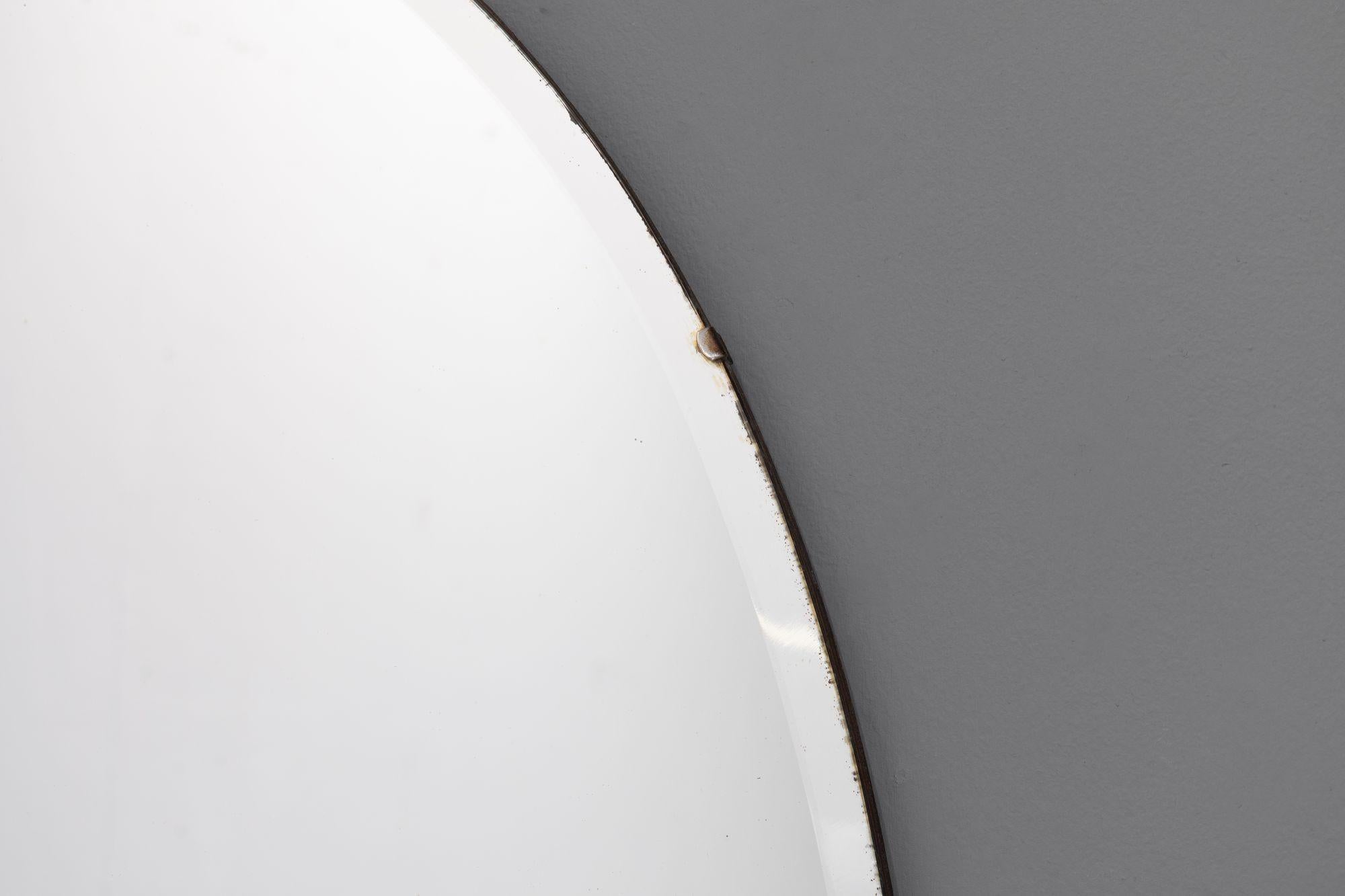 Large Oval Frameless Mirror Bon état - En vente à London, England