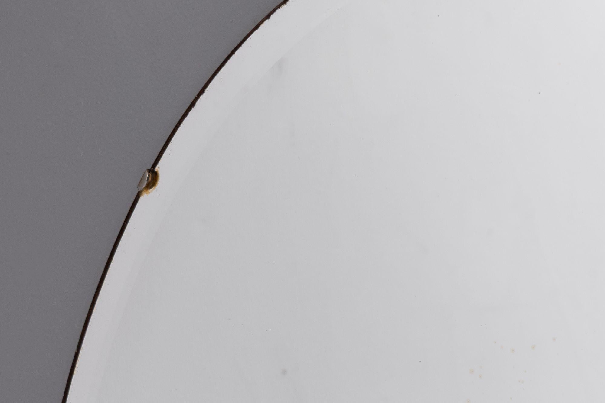 Verre Large Oval Frameless Mirror en vente