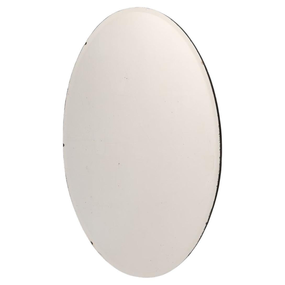 Large Oval Frameless Mirror