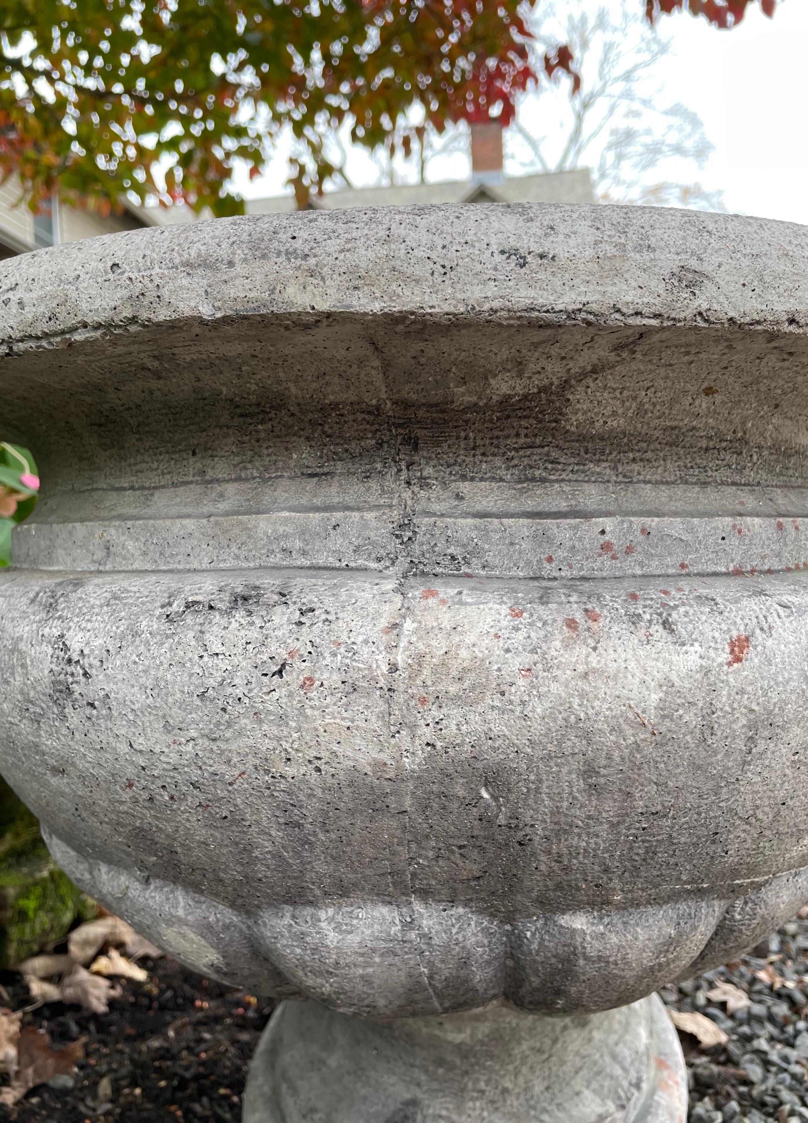 Stone Large Oval French 18th C Pierre de Bourgogne Jardiniere For Sale