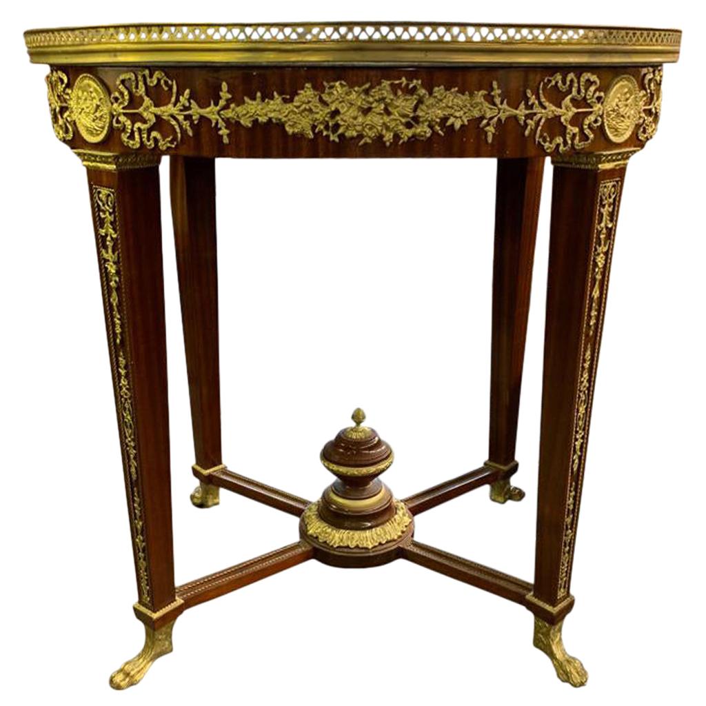 Large Oval French Empire Side Occasional Table, 20th Century For Sale