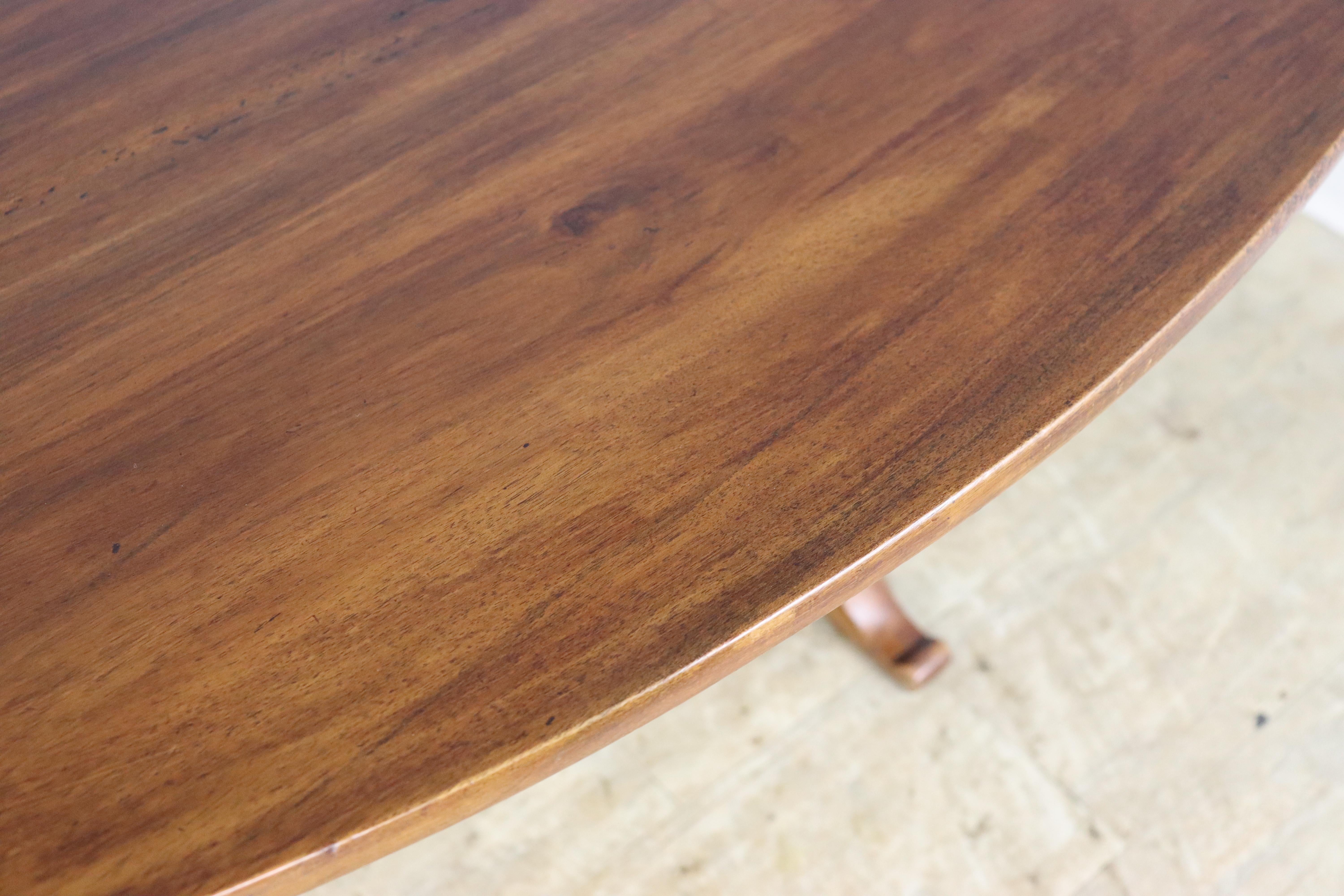 Large Oval Fruitwood TiltTop Vendage Dining Table 1