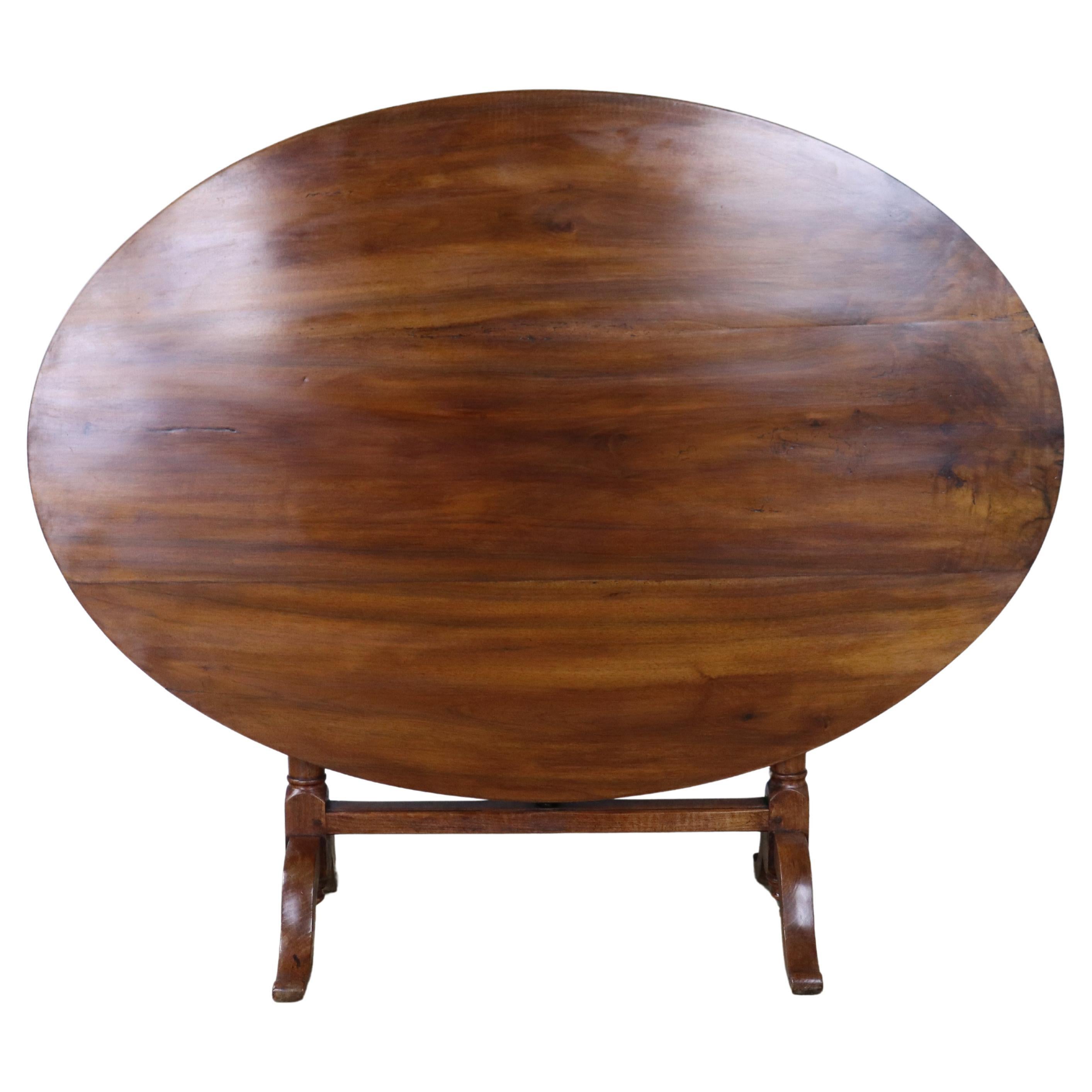 Large Oval Fruitwood TiltTop Vendage Dining Table