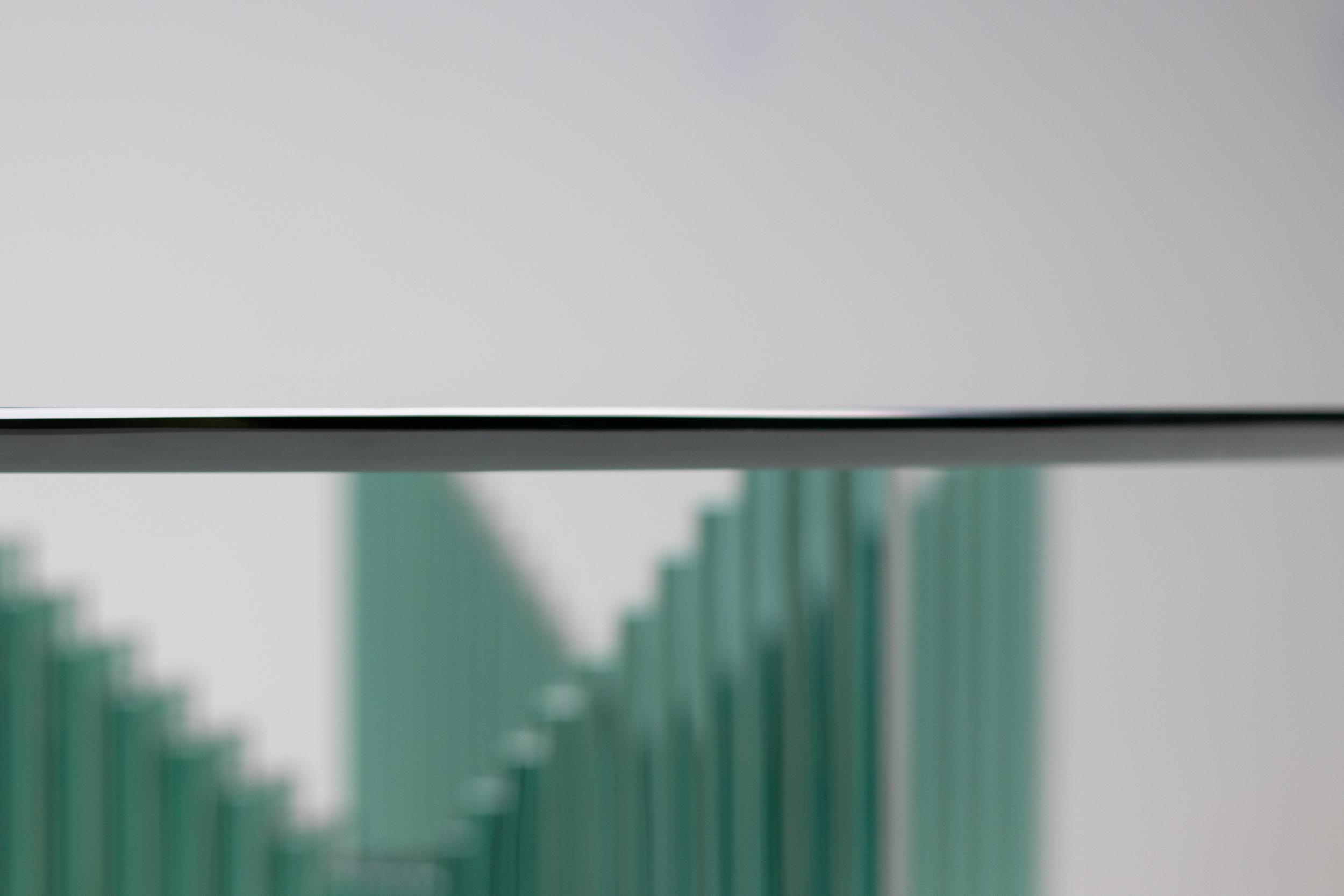 Mid-Century Modern Large Oval Glass Dining Table by Luigi Massoni