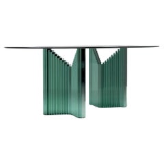 Large Oval Glass Dining Table by Luigi Massoni