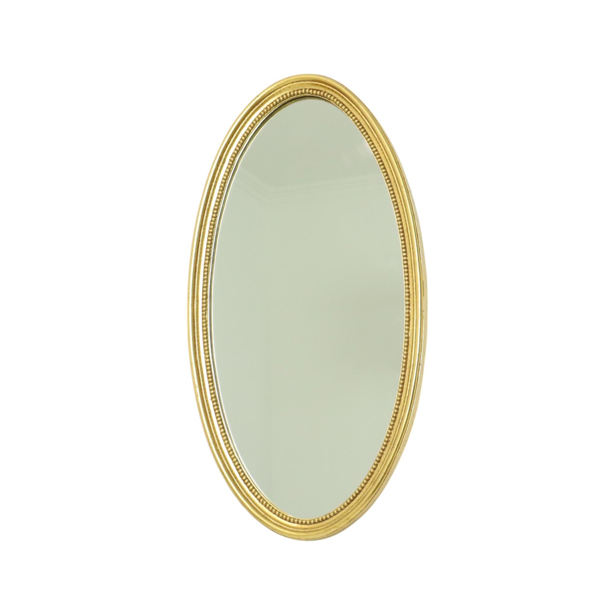 Large Oval Gold Mirror Hollywood Regency Style 70cm 6