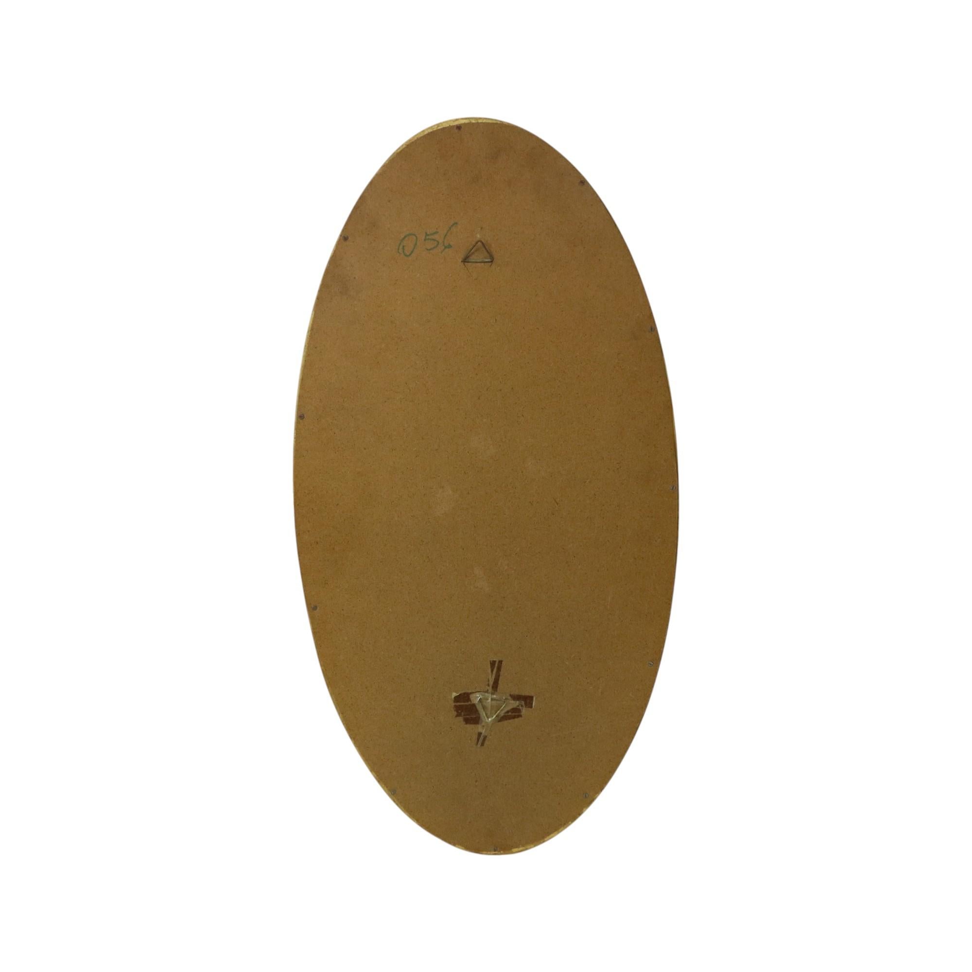 Large Oval Gold Mirror Hollywood Regency Style 70cm 7