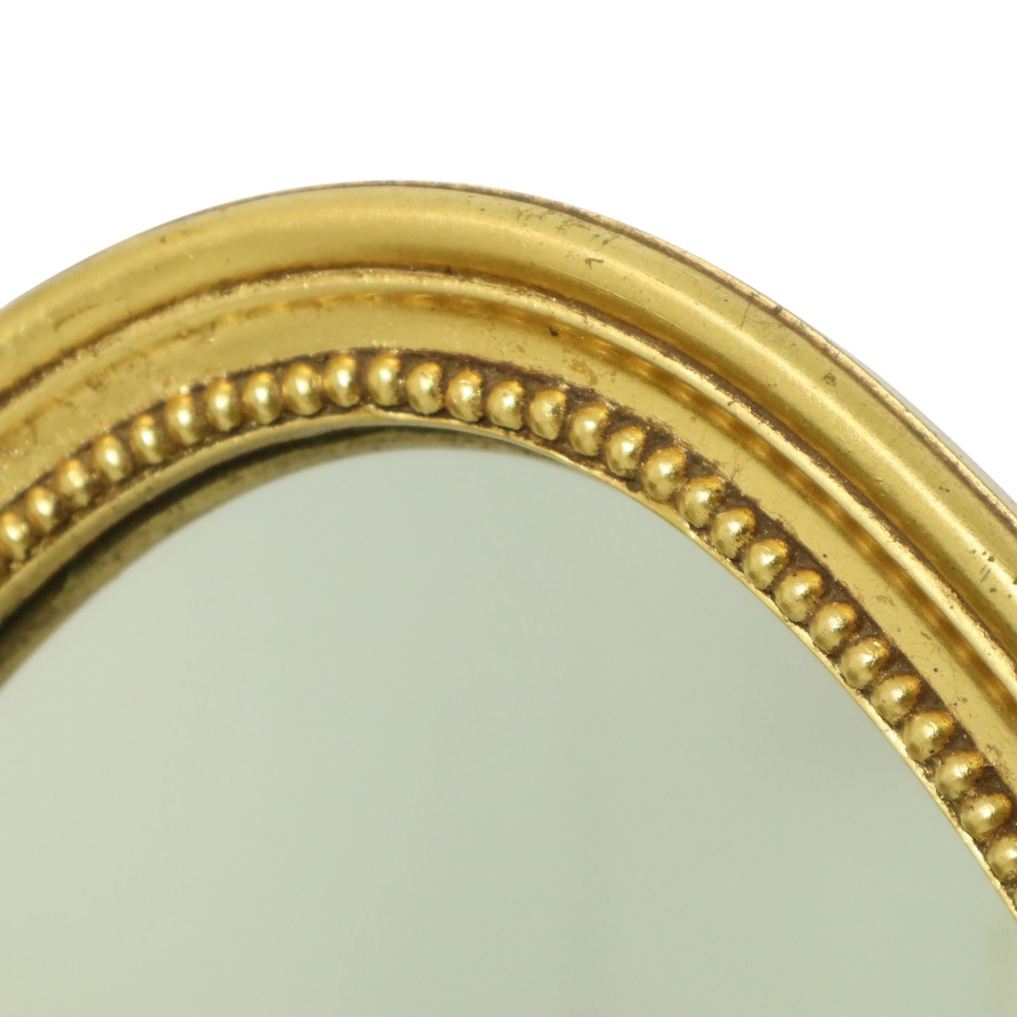 Glass Large Oval Gold Mirror Hollywood Regency Style 70cm