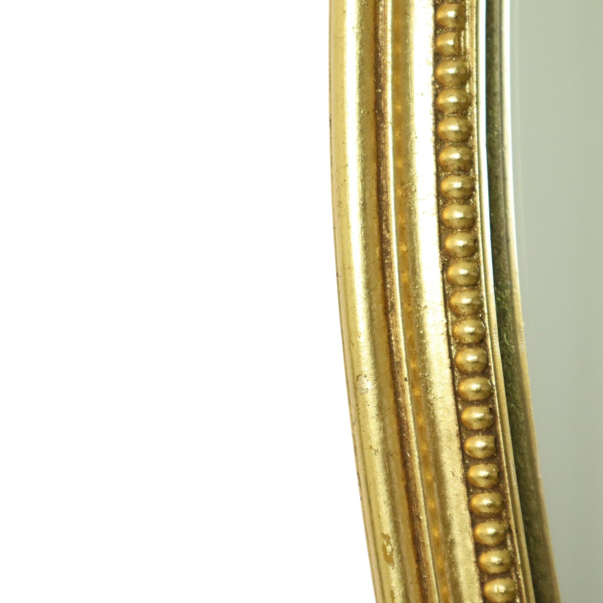 Large Oval Gold Mirror Hollywood Regency Style 70cm 2