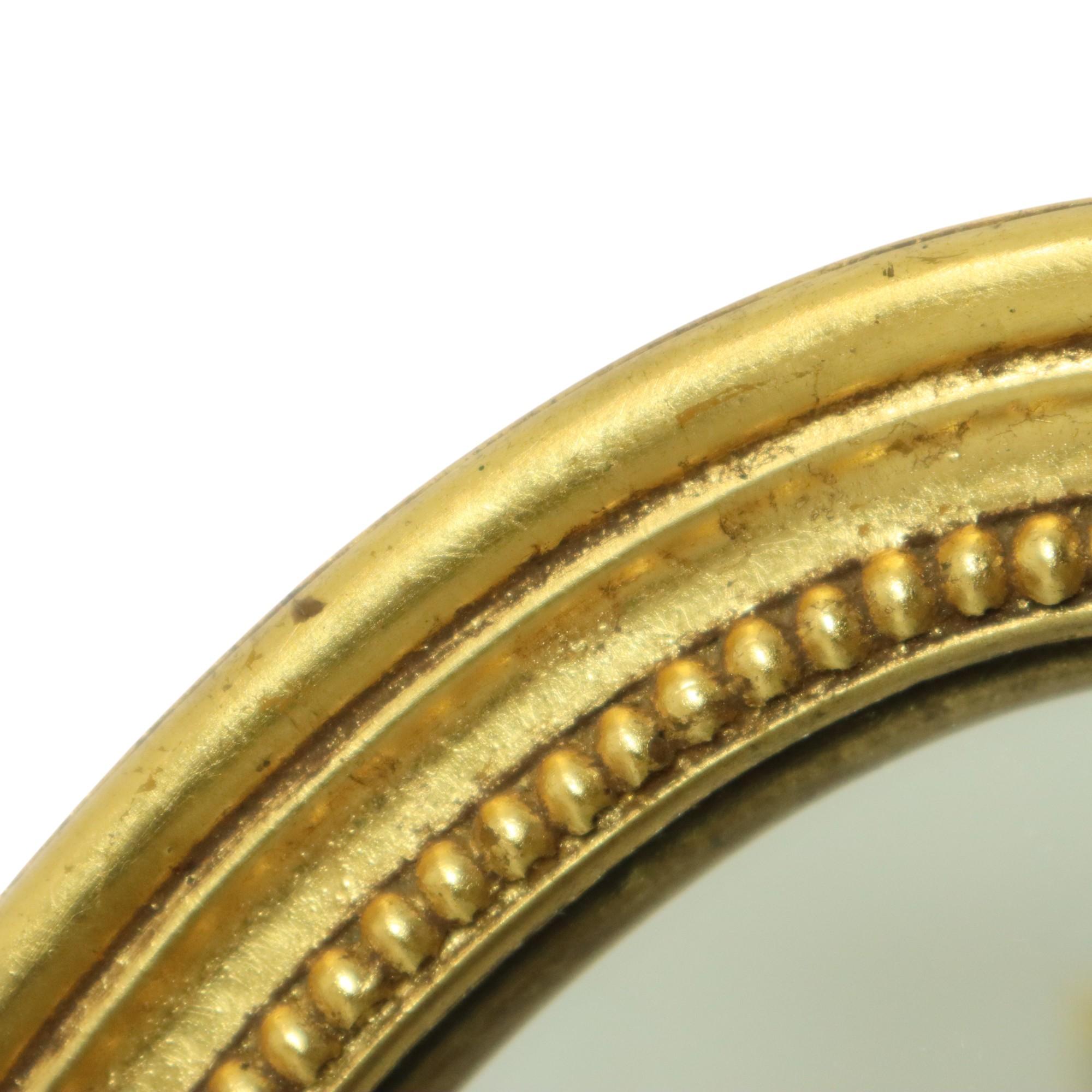 Large Oval Gold Mirror Hollywood Regency Style 70cm 3