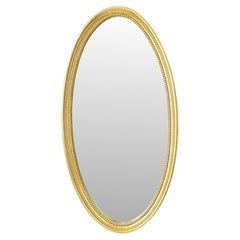 Grande specchio ovale dorato in stile Hollywood Regency 70 cm