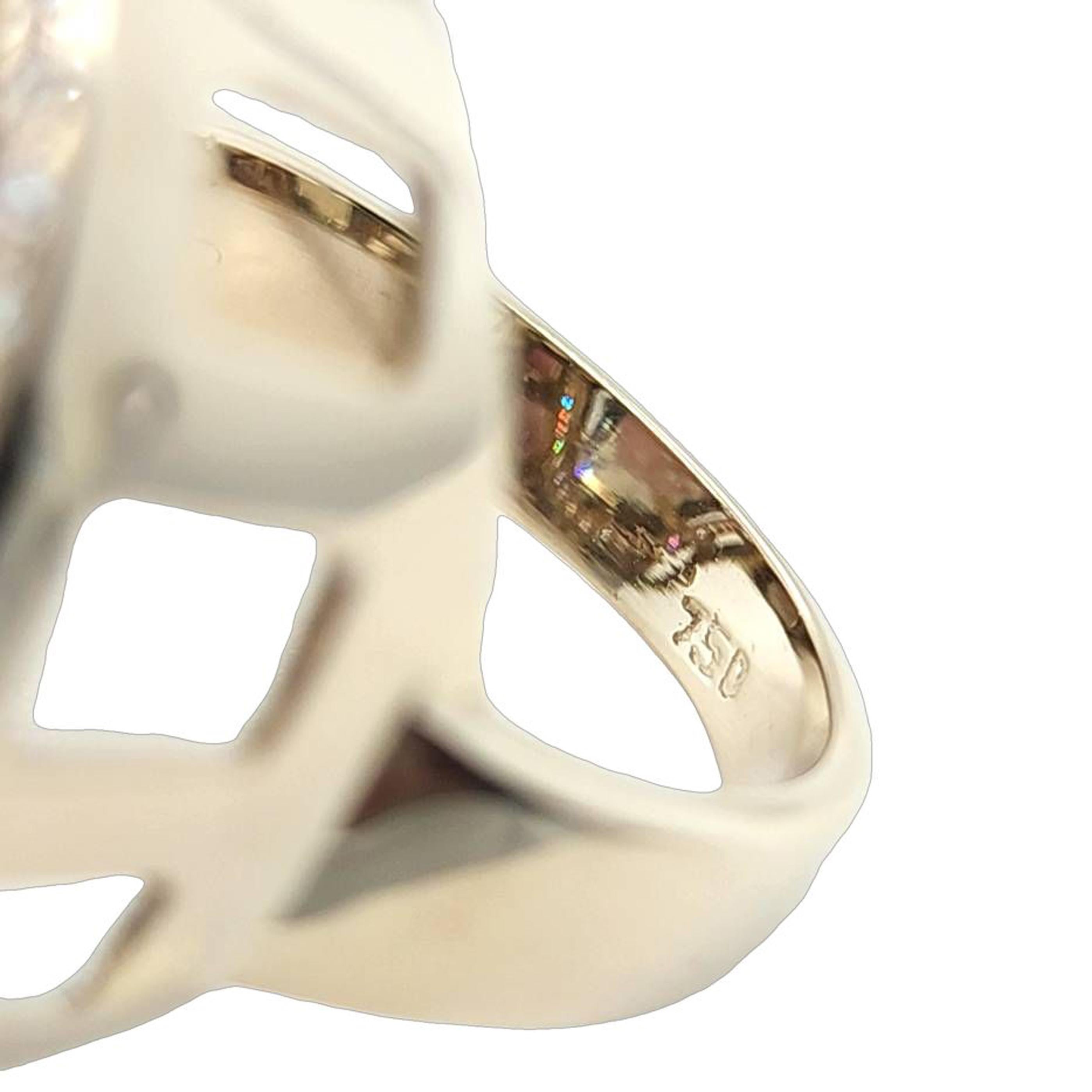 De las mujeres Gran Anillo Ovalado de Cóctel de Cuarzo Verde con Aureola de Diamantes en venta