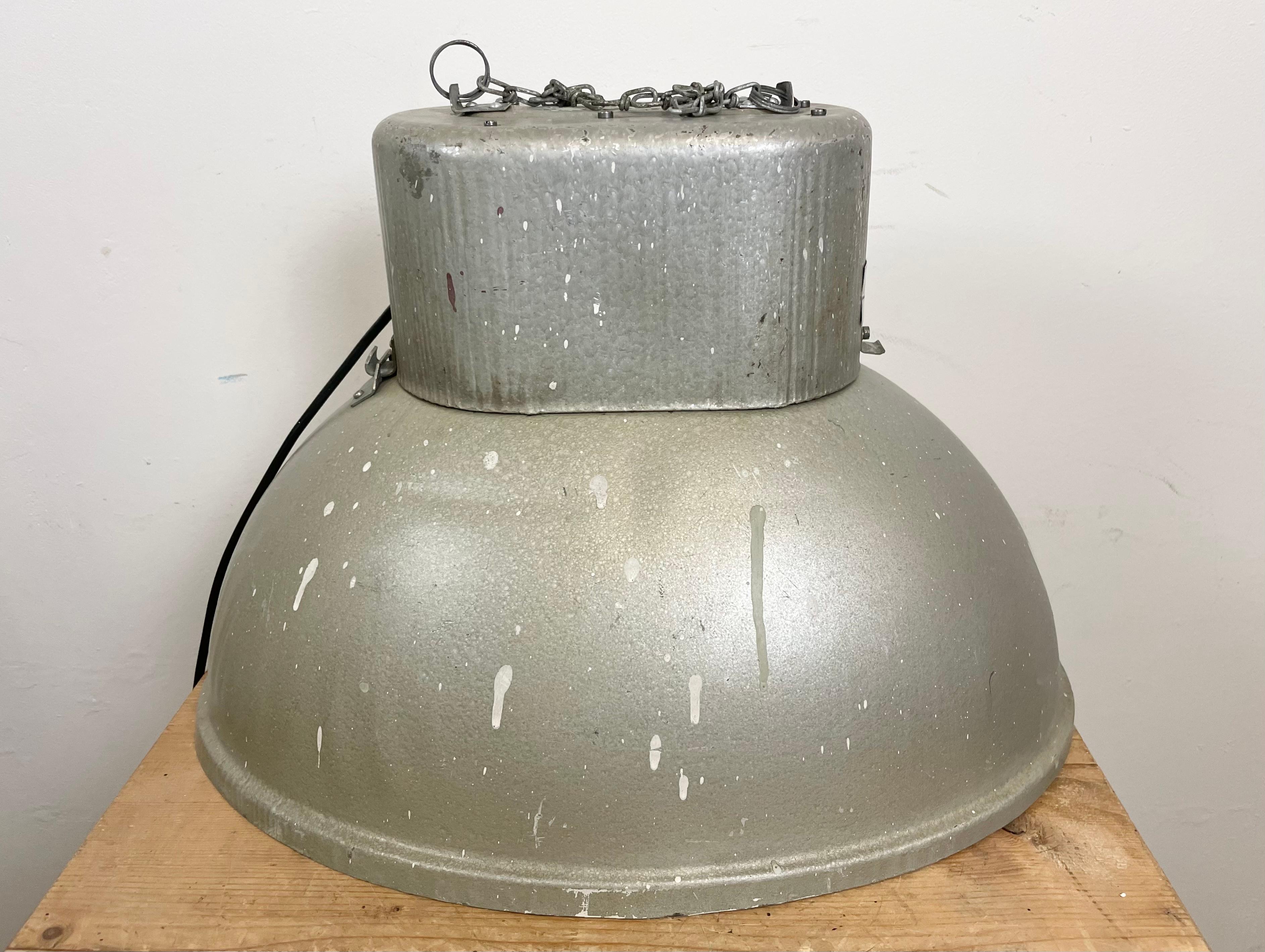 Large Oval Industrial Polish Factory Pendant Lamp from Predom Mesko, 1970s For Sale 7