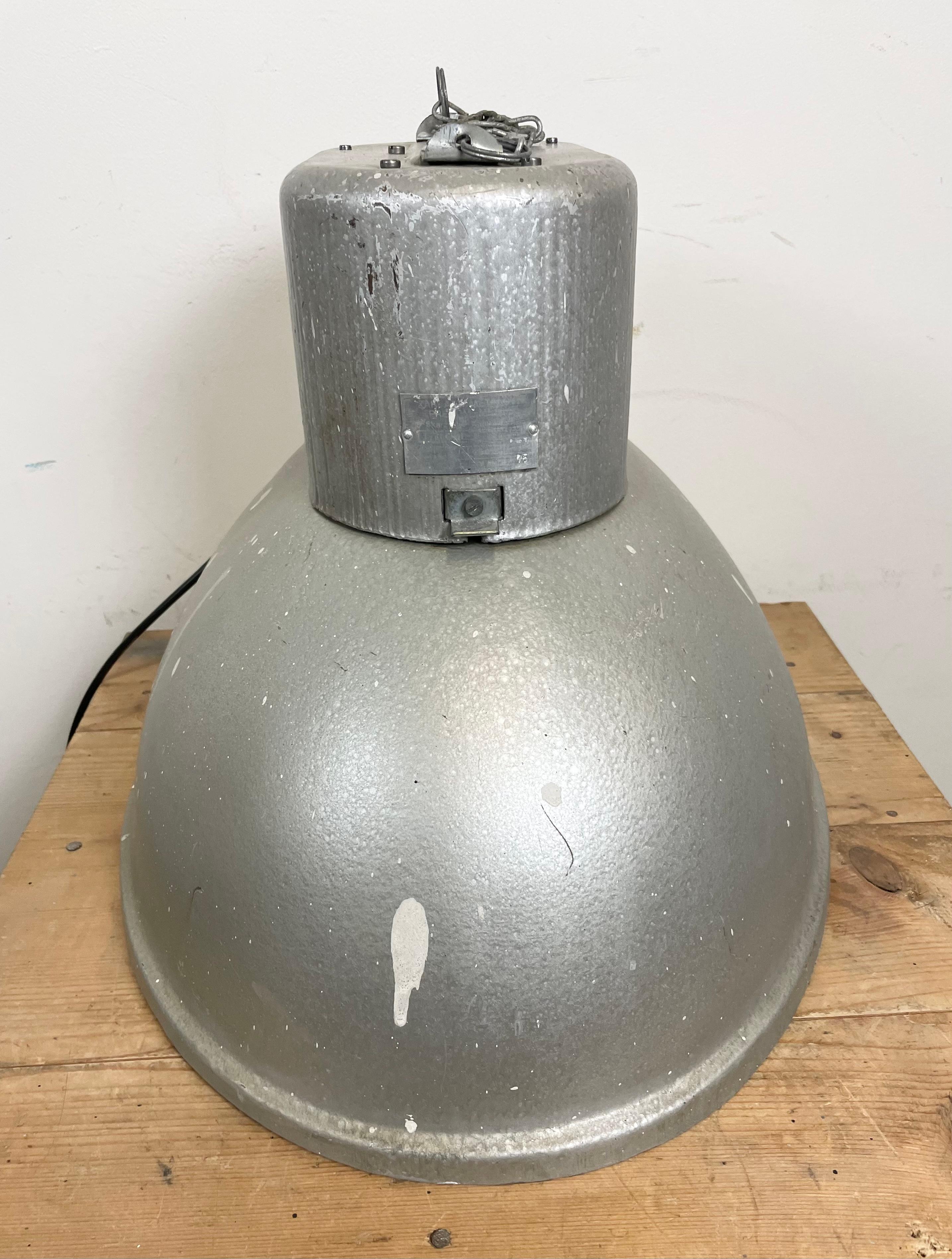 Large Oval Industrial Polish Factory Pendant Lamp from Predom Mesko, 1970s For Sale 8
