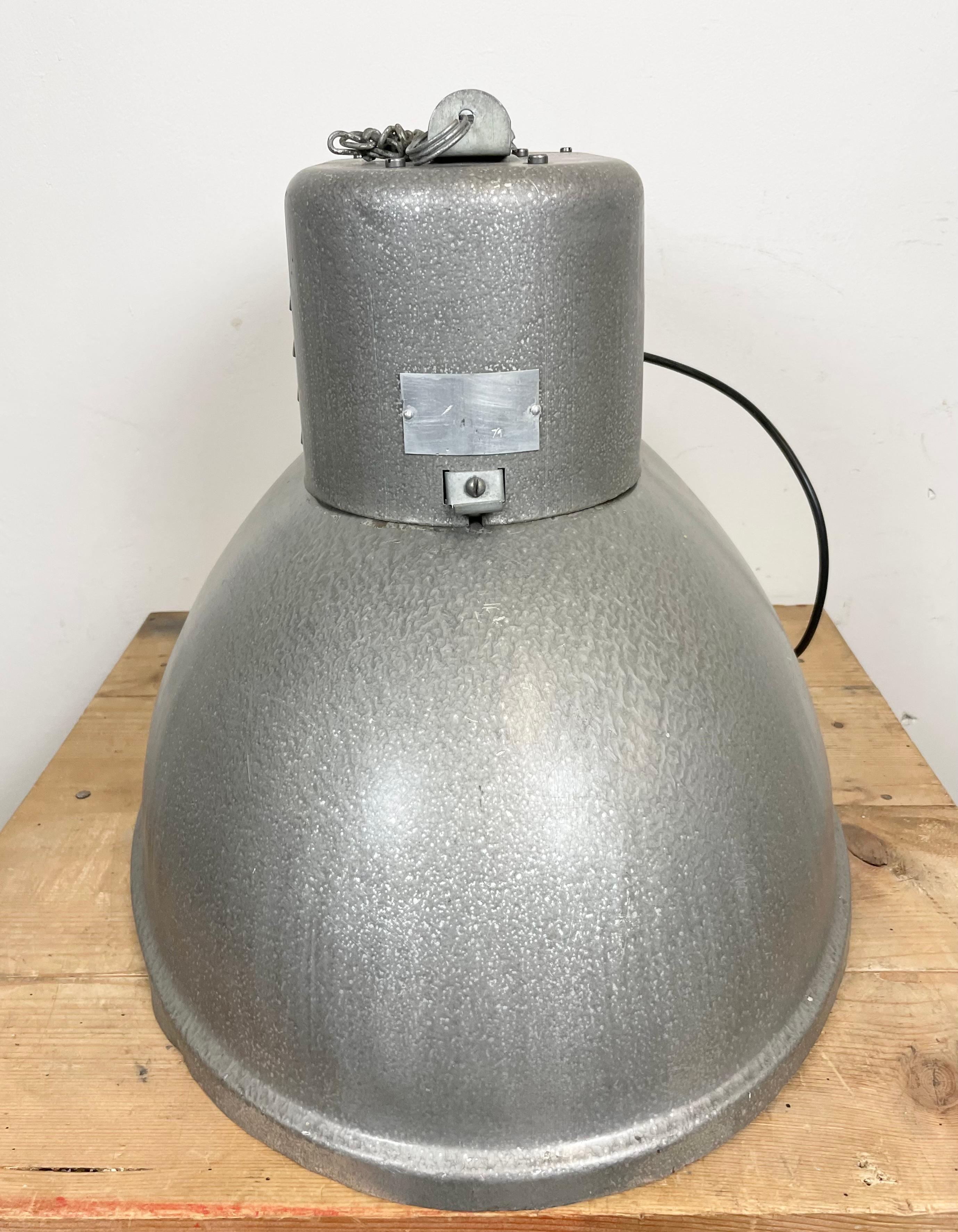 Large Oval Industrial Polish Factory Pendant Lamp from Predom Mesko, 1970s For Sale 9